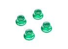 Fastrax M4 Green Flanged Aluminium Locknuts 4Pcs