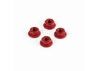Fastrax M4 Red Serrated Aluminium Locknuts 4Pcs