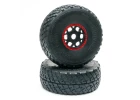 FTX Grand Apache Mounted Wheel + Tyre Set - Red (Pair)