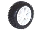 FTX Vantage Front Buggy Tyres Mounted on White Wheels - 1 Pair