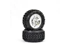 FTX Carnage Mounted Wheel/Tyre Complete Pair - Chrome