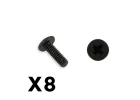 FTX Outback Mini 3.0 Button He Ad Metric Hex Screw 2X5 (8Pc)