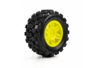 ProLine 1:16 Badlands MX Tires Mounted on Yellow Split Six 12mm Hex Wheels (2)