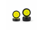 1/24 Wedge Front and Prism Rear Carpet Tires Mounted 7mm - Ye