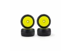 1/28 Prism Front/Rear Carpet Tires Mounted 7mm - Yellow (4):