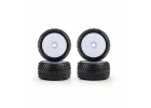 1/28 Prism Front/Rear Carpet Tires Mounted 7mm - White (4): L