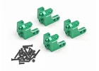 Upper Shock Mount Green Aluminium 4pcs - LMT Mini