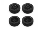 1:10 Rally Block Tyres Mounted on 10 Spoke Black Wheels (4)