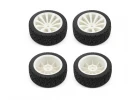 1:10 Rally Block Tyres Mounted on 10 Spoke White Wheels (4)