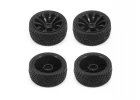 1:10 On Road Tyres Mounted on 10 Spoke Black Wheels (4)