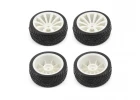1:10 On Road Tyres Mounted on 10 Spoke White Wheels (4)