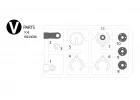 Tamiya V Parts (White) X 2 Comical