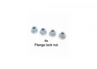 Tamiya 4mm Flange Lock Nut (4Pcs)