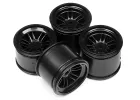 HPI FT01 Wheel Set (Black/Front 2Pcs/Rear 2Pcs)