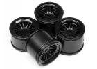 HPI FT01 Wheel Set (Black/Front 2Pcs/Rear 2Pcs)
