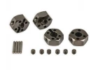 HPI Hard Anodized Alloy Locking Wheel Hexes - 12mm for HPI WR8, etc