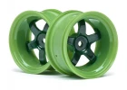 HPI Work Meister S1 Wheels - Green - 9mm Offset - 1 Pair