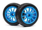 HPI WR8 Gymkhana Tyres Pre Mounted on Speedline Corse Turini Cyan Wheels - 1 Pair