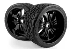 HPI Phaltline Tyres Pre Mounted on 3251 Tremor Black Wheels (2)