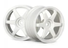 HPI TE37 Wheels 26mm White (0mm Offset)