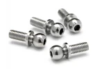 Ball 4.3x11.5mm 4-40 Hex Socket In Silver (4Pcs)