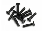 Flat Head Screw M2.5x12mm Hex Socket (10)