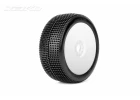 Jetko Sting Super Soft 1:8 Buggy Tyres Pre Glued on White Revo Rims (2)