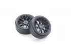 Kyosho 1:10 Fazer FZ02 Pre-Glued Touring Black Rims Medium Tyres (2)