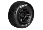 Louise RC SC Groove Tyres Mounted on Black 12mm Hex SC Wheels (2)