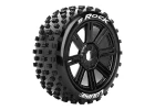 Louise RC B-Rock 1:8 Buggy Tyres Mounted on 17mm Hex Black Wheels (2)