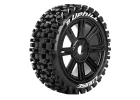 Louise RC B-Uphill 1:8 Buggy Tyres Mounted on 17mm Hex Black Wheels (2)