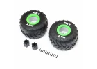 BKT 2.6 Monster Truck Tire - Med - Premount - Green (2): LMT 2