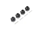 20mm Wheel Hexes and Pins - Black (4): Super Baja Rey ** CLEARANCE **