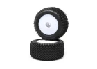 Pin Tires - Rear - Mounted - White (2): Mini-T 2.0