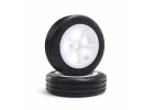 Rib Front Tires - Mounted - White (2): Mini JRX2