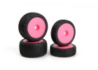 Microbe Buggy Wheel/Tyre Set (Pink/Front/Rear)