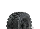 ProLine Badlands MX38 HP Belted 3.8 Tyres Mounted on Raid Black 8X32 Wheels - 17mm Hex