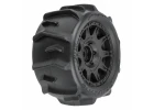 ProLine 1:18 Dumont Tyres Mounted on 12mm Hex Black Raid Wheels (4) - Granite GROM