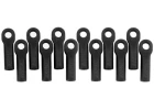 RPM Long Traxxas Rod Ends - Black (12) (Upgrade for TRX5525)