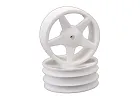 JConcepts 2.2 5 Spoke Front White Wheels - CAT XLS - 8mm Castle Fitting (2)