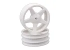 JConcepts 2.2 5 Spoke Front White Wheels - CAT XLS - 8mm Castle Fitting (2)