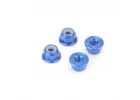 M4 Alloy Serrated Nyloc Nuts - Blue (4)