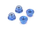 M4 Alloy Serrated Nyloc Nuts - Blue (4)