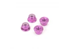 M4 Alloy Serrated Nyloc Nuts - Purple (4)