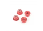 M4 Alloy Serrated Nyloc Nuts - Red (4)