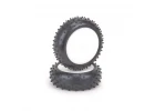 Schumacher Mini Spike 2 Tyres - Yellow - Pre Glued on 1:10 4WD Front Buggy Wheels (2)