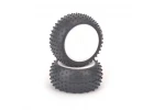 Schumacher Mini Spike 2 Tyres - Yellow - Pre Glued on 1:10 Rear Buggy Wheels (2)
