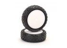 Schumacher Wide Stagger Rib Tyres - 4WD 1:10 Buggy Front - Yellow - Pre Glued on Rims
