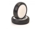Schumacher Mini Dart Buggy Tyres - 1:10 Front 2WD - Yellow - 1 Pair Pre Glued on Wheels
