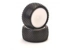 Schumacher Mini Dart Tyres - Silver - Pre Glued on Rear Buggy Wheels